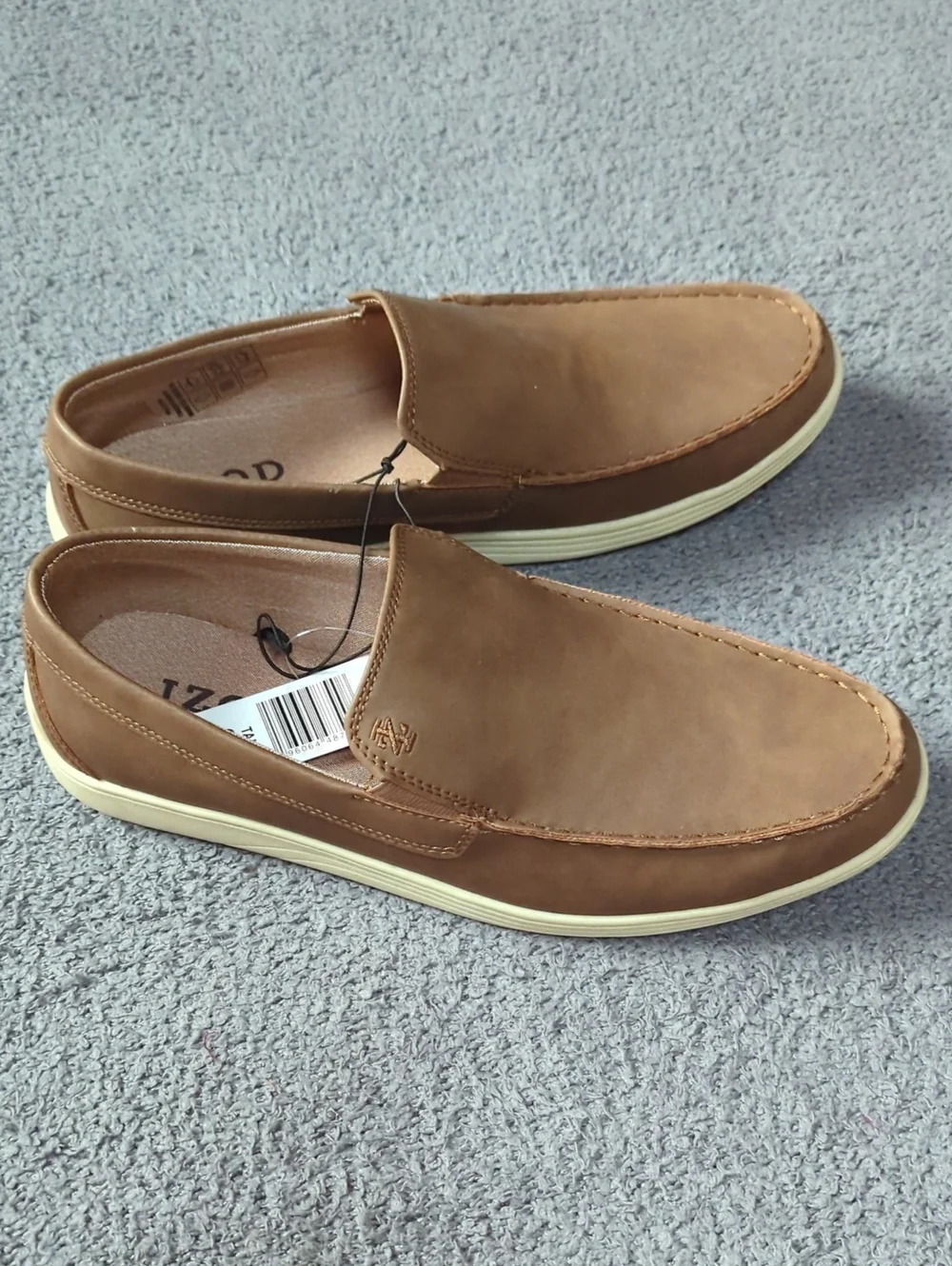 Izod Men's Memory Foam Seapoint Tan Slip-On Loafers